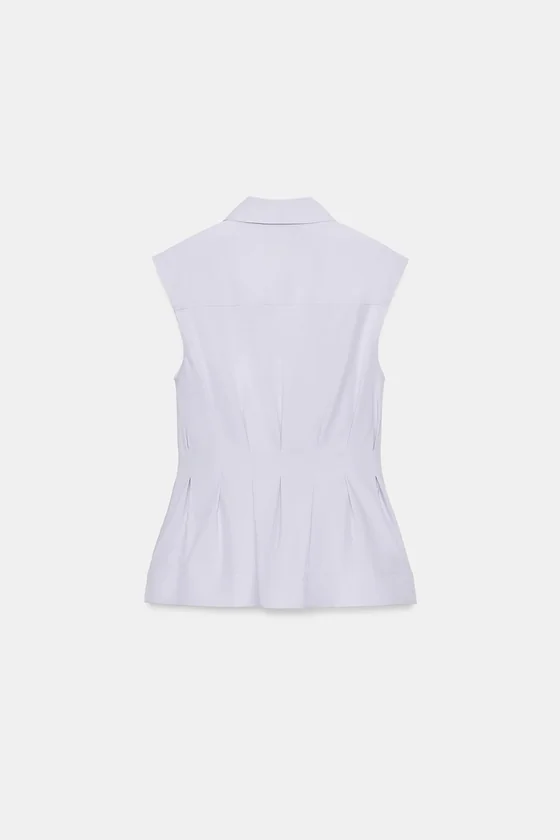 РУБАШКА СО СКЛАДКАМИ И ПРОЙМАМИ — коллекция Zara «ZW»