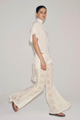 Расклешенные брюки с вышивкой Zw- Заказать в России