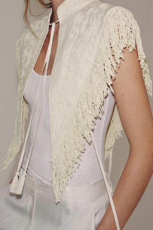 Жилет с бахромой и вышивкой Zw- Заказать в России