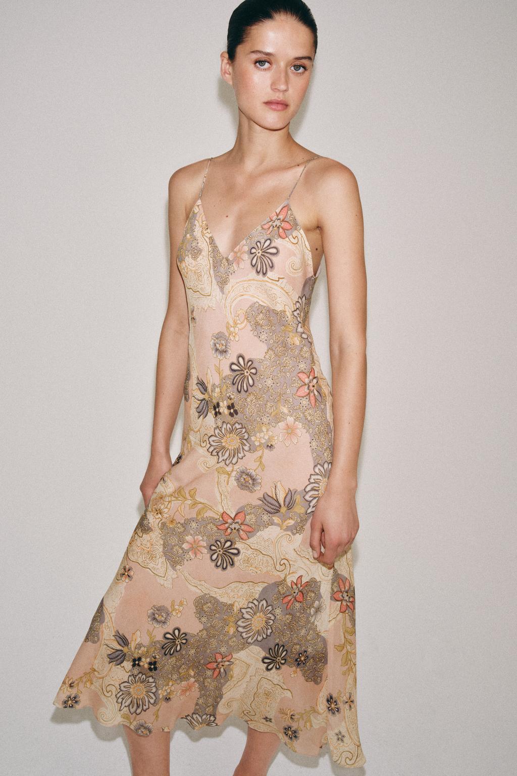 ПЛАТЬЕ-КОМБИНАЦИЯ С ЦВЕТОЧНЫМ ПРИНТОМ — ZW COLLECTION