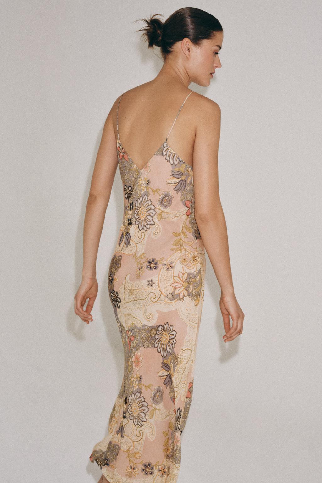 ПЛАТЬЕ-КОМБИНАЦИЯ С ЦВЕТОЧНЫМ ПРИНТОМ — ZW COLLECTION