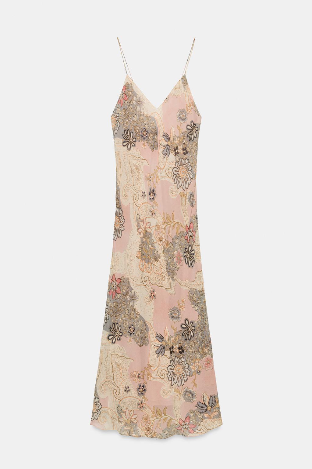 ПЛАТЬЕ-КОМБИНАЦИЯ С ЦВЕТОЧНЫМ ПРИНТОМ — ZW COLLECTION