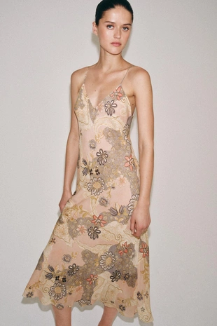 Платье-комбинация с цветочным принтом — коллекция Zara «Zw»- Заказать в России