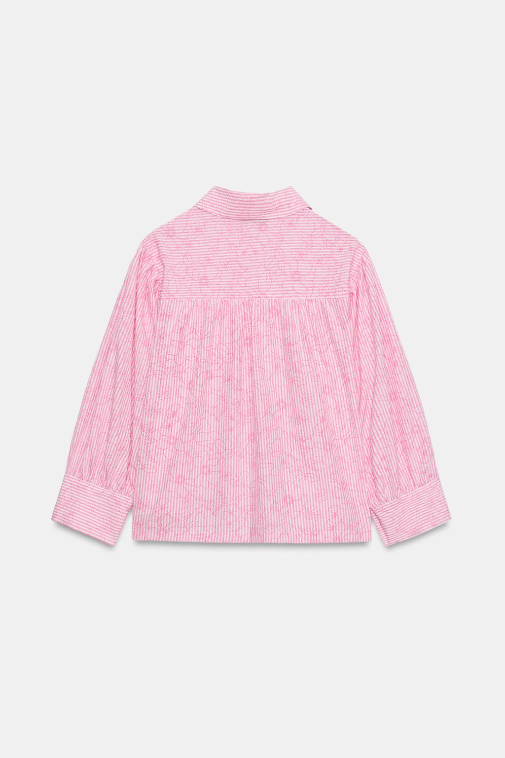 РУБАШКА В ПОЛОСКУ С ЦВЕТОЧНЫМ ПРИНТОМ