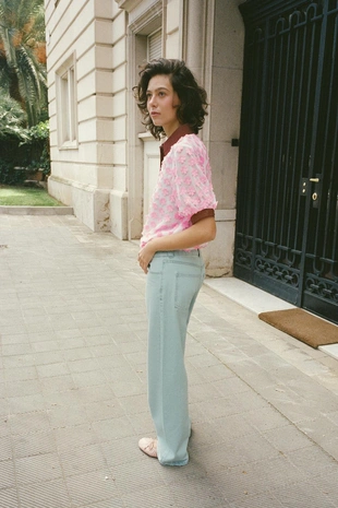 Блуза с цветочным узором- Заказать в России