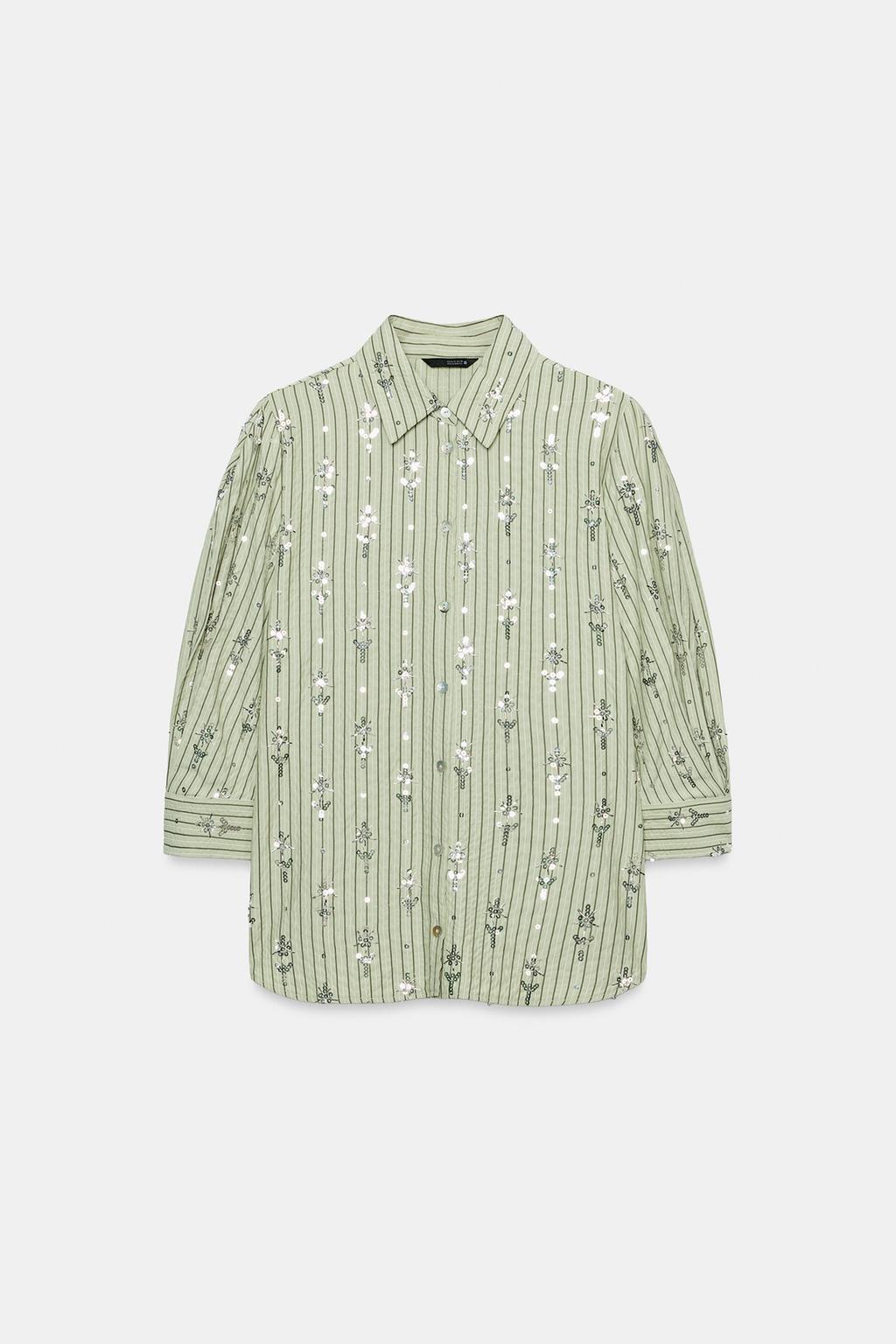 РУБАШКА В ПОЛОСКУ С ПАЙЕТКАМИ