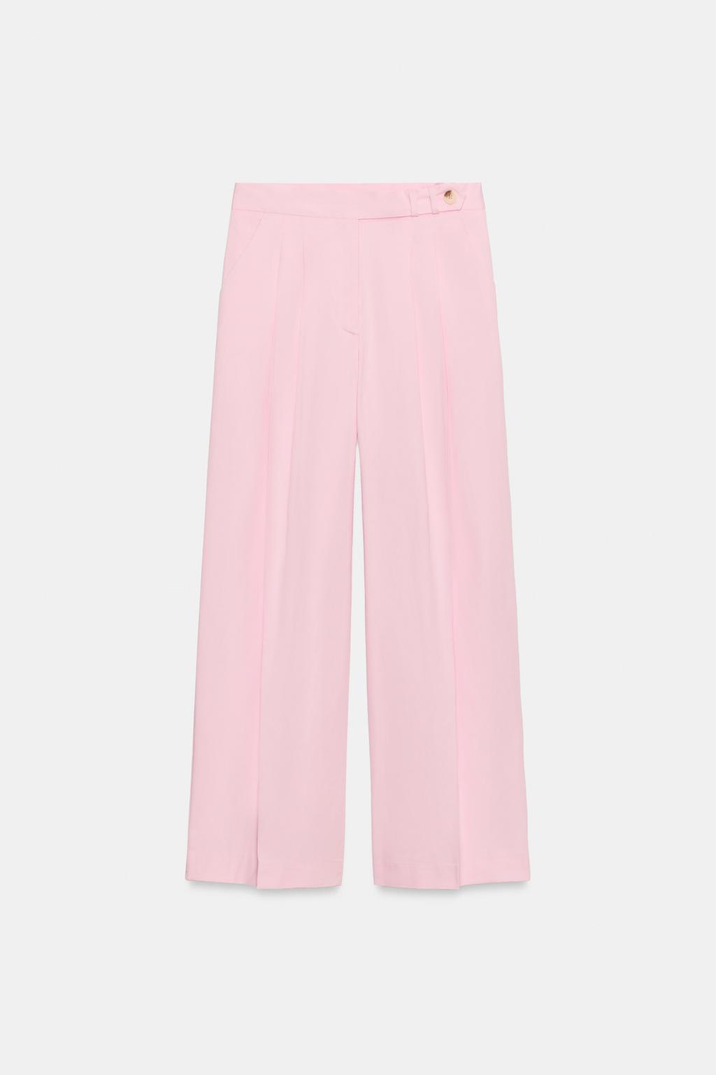 БРЮКИ С ШИРОКИМИ ШТАНИНАМИ И ЗАЩИПАМИ