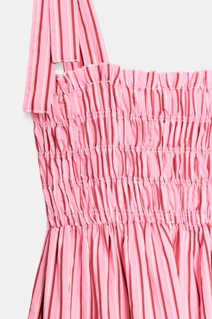 Платье миди в полоску с завязками- Заказать в России