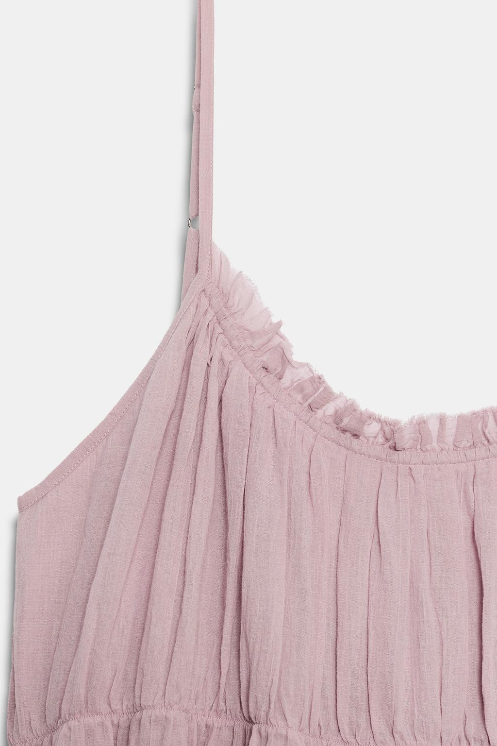 ПЛАТЬЕ МИДИ ИЗ ГАЗА С ВОЛАНАМИ