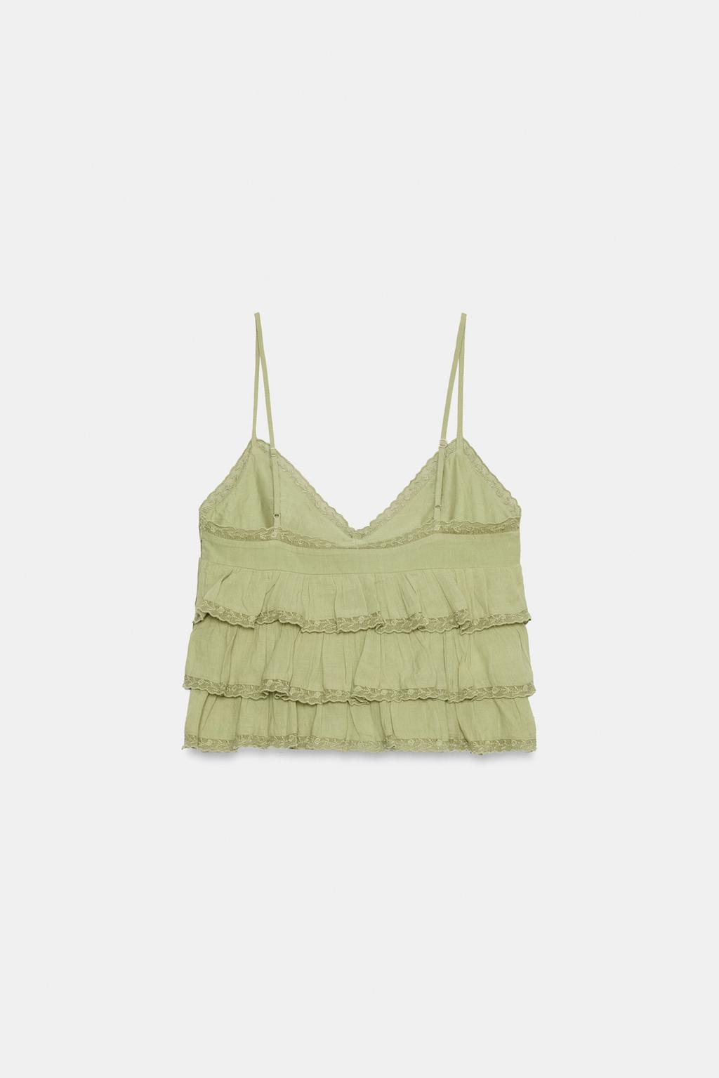 ТОП ИЗ ГАЗА С ВЫШИВКОЙ И ВОЛАНАМИ