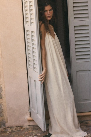 Длинный комбинезон на бретелях с текстурой- Заказать в России