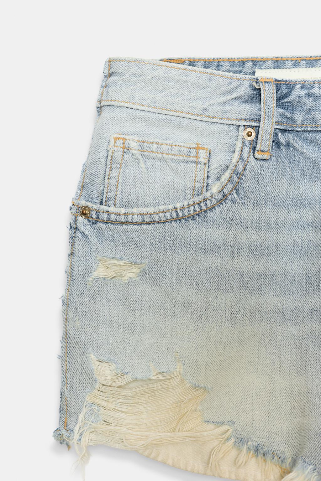 ДЖИНСОВЫЕ ШОРТЫ TRF С ВЫСОКОЙ ПОСАДКОЙ И РАЗРЫВАМИ