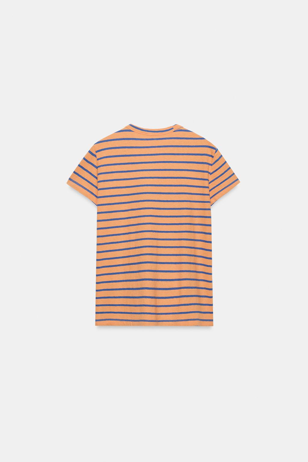 ФУТБОЛКА В ПОЛОСКУ ИЗ ХЛОПКА И ЛЬНА