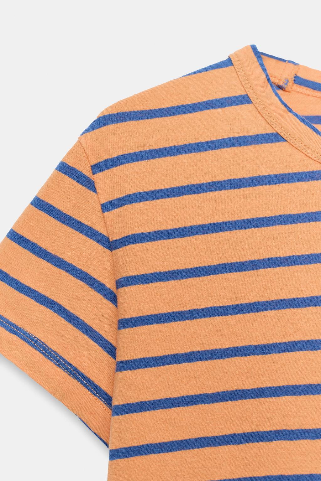 ФУТБОЛКА В ПОЛОСКУ ИЗ ХЛОПКА И ЛЬНА