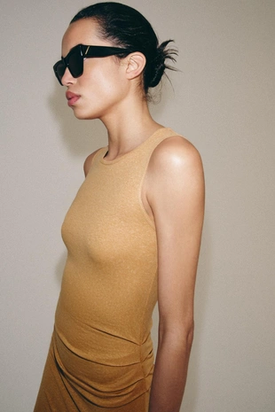 Платье миди со сборками