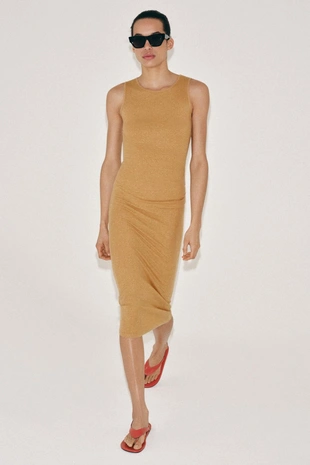 Платье миди со сборками- Заказать в России