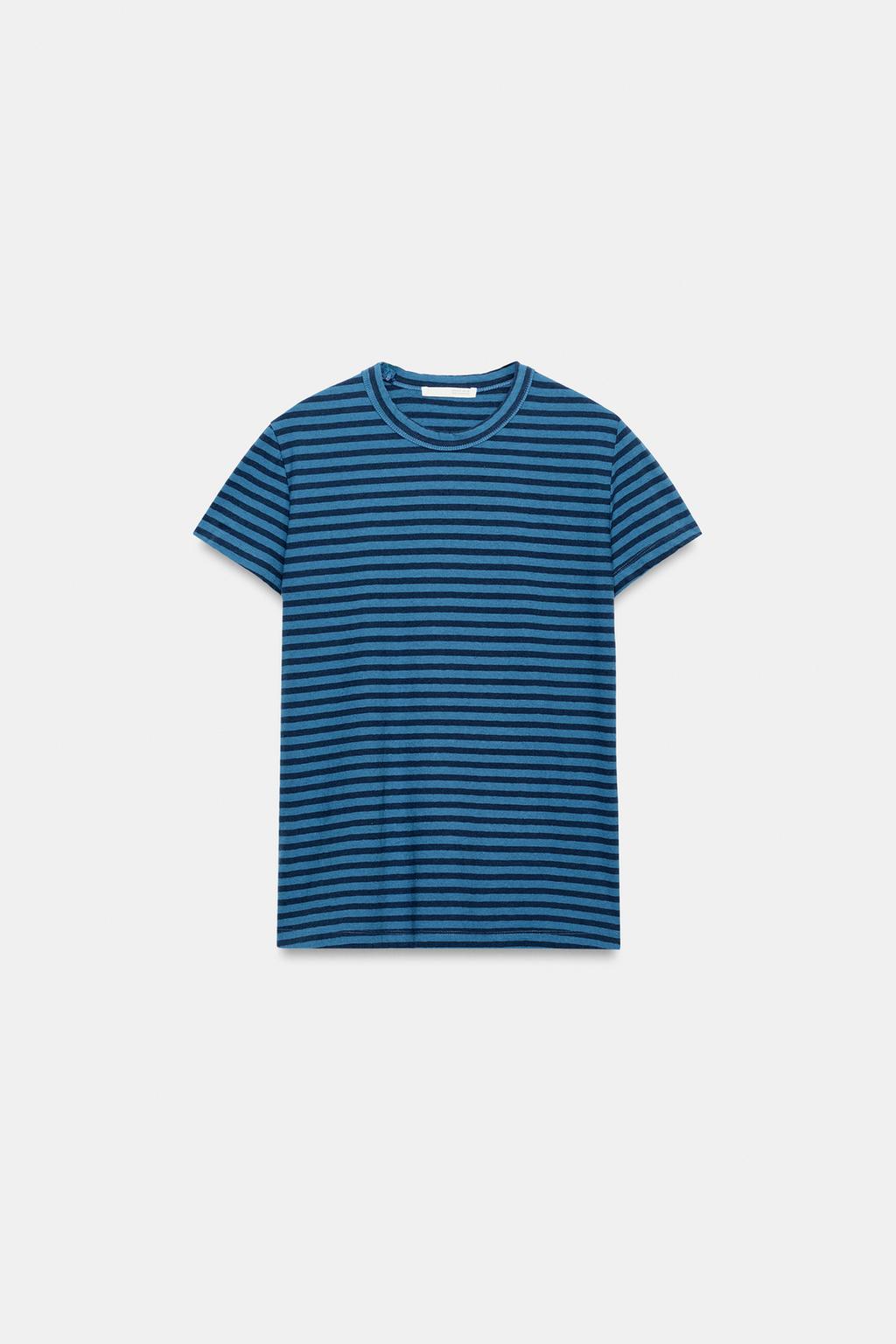 ФУТБОЛКА В ПОЛОСКУ ИЗ ХЛОПКА И ЛЬНА