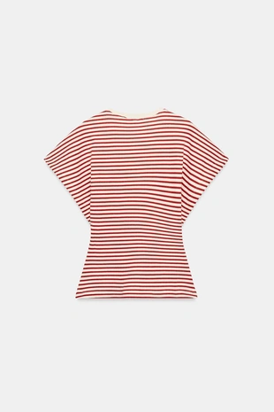 Приталенная футболка в полоску- Заказать в России