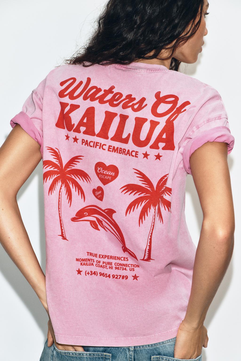 ФУТБОЛКА ИЗ ТКАНИ С ЭФФЕКТОМ ПОТЕРТОСТИ С НАДПИСЬЮ