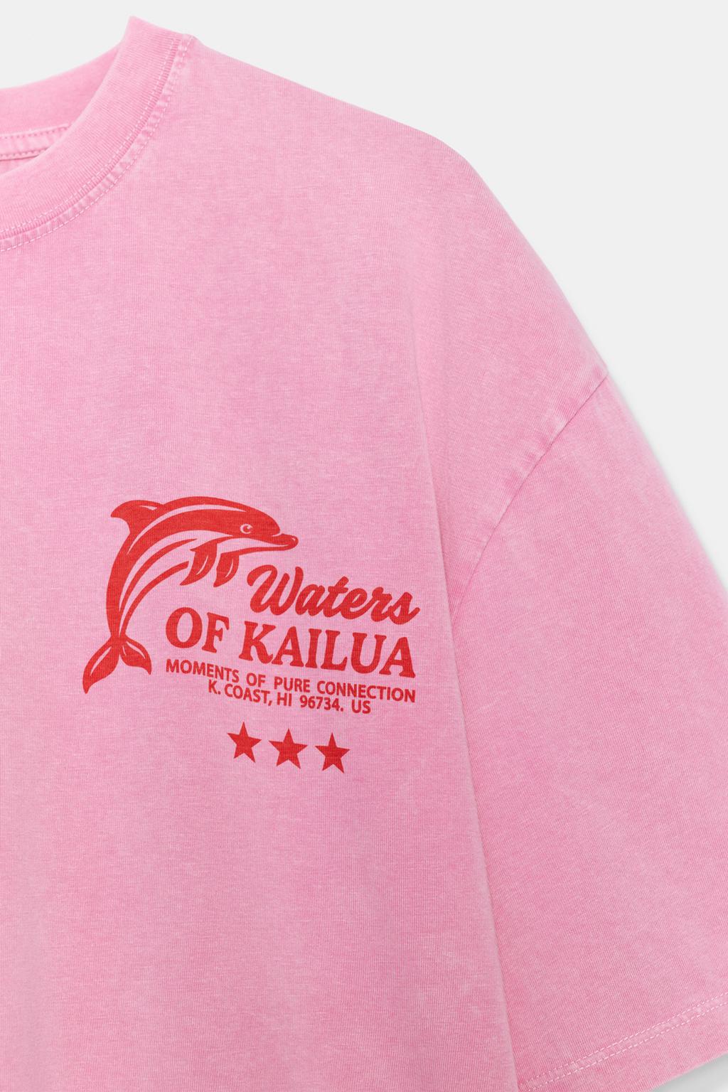 ФУТБОЛКА ИЗ ТКАНИ С ЭФФЕКТОМ ПОТЕРТОСТИ С НАДПИСЬЮ