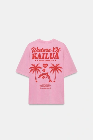 Футболка из ткани с эффектом потертости с надписью- Заказать в России