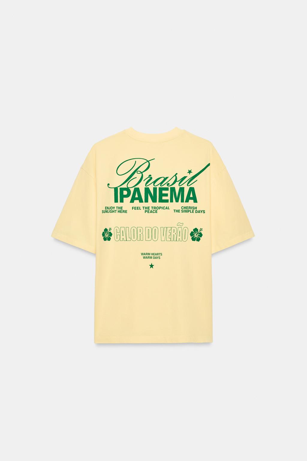 ФУТБОЛКА ИЗ ТКАНИ С ЭФФЕКТОМ ПОТЕРТОСТИ С НАДПИСЬЮ