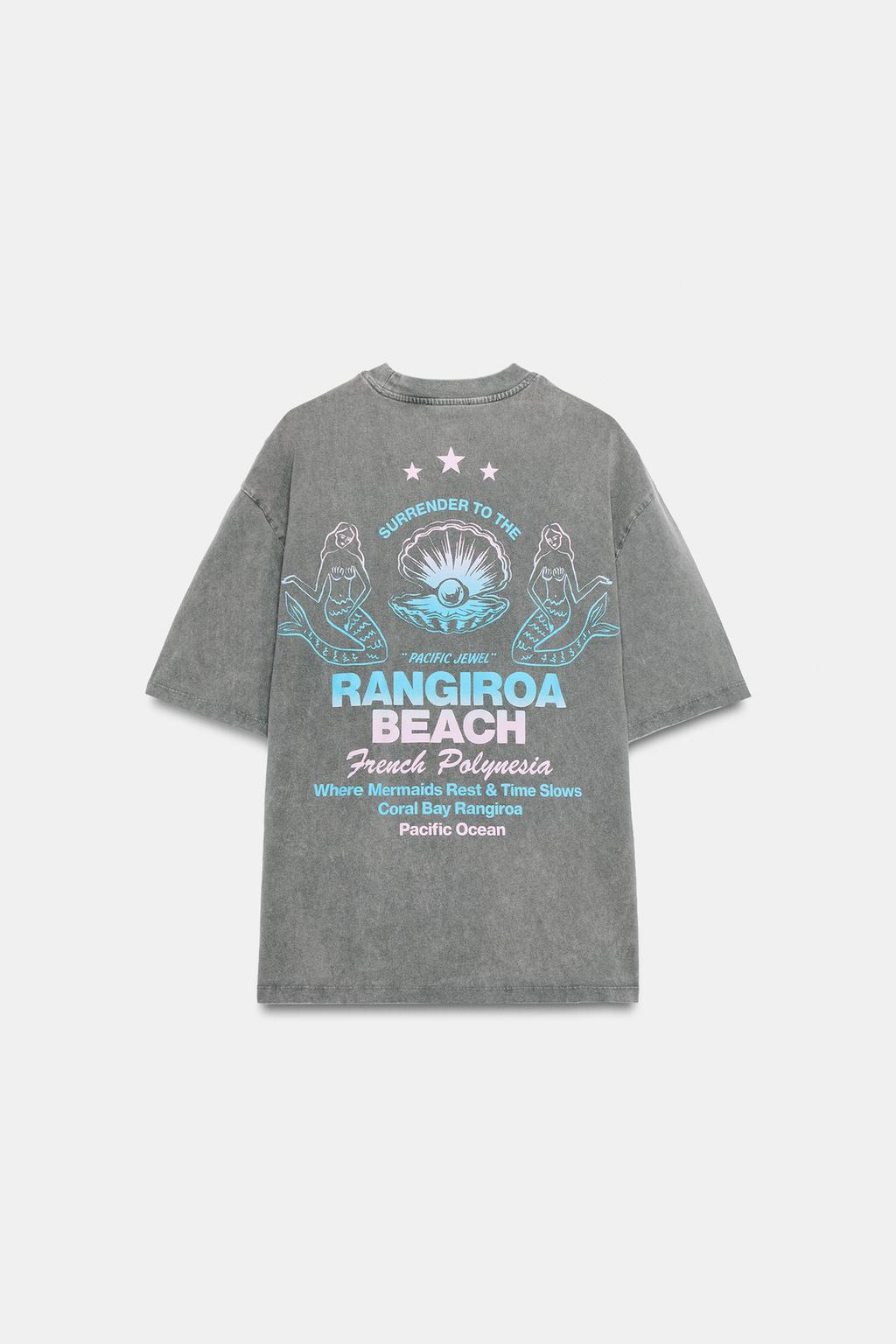 ФУТБОЛКА ИЗ ТКАНИ С ЭФФЕКТОМ ПОТЕРТОСТИ С НАДПИСЬЮ