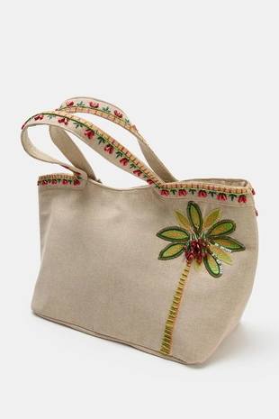 Большая сумка-шопер с бусинами- Заказать в России