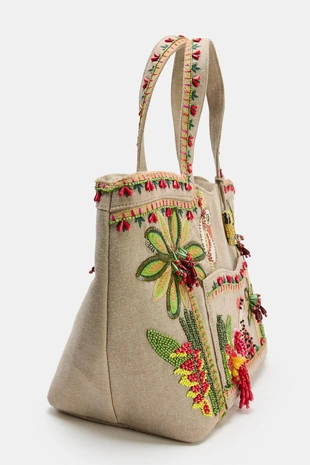 Большая сумка-шопер с бусинами- Заказать в России