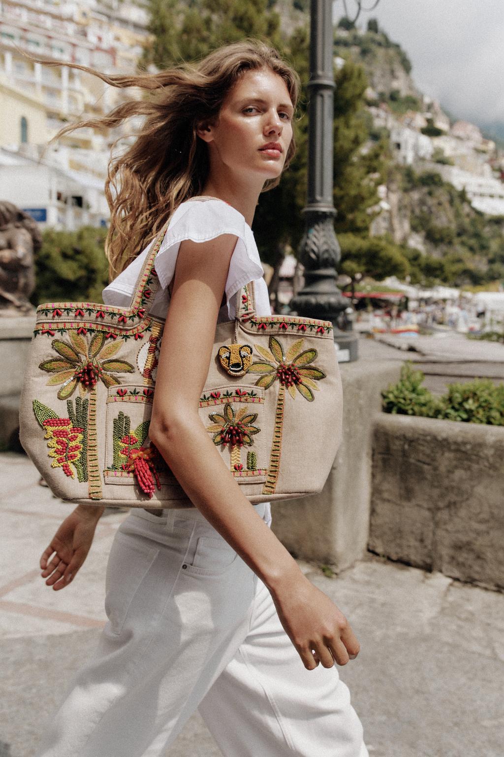 БОЛЬШАЯ СУМКА-ШОПЕР С БУСИНАМИ