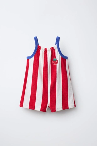 Короткий комбинезон из махровой ткани в полоску — Casa Lawa X Zara Kids- Заказать в России