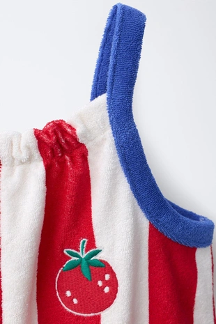 Короткий комбинезон из махровой ткани в полоску — Casa Lawa X Zara Kids- Заказать в России