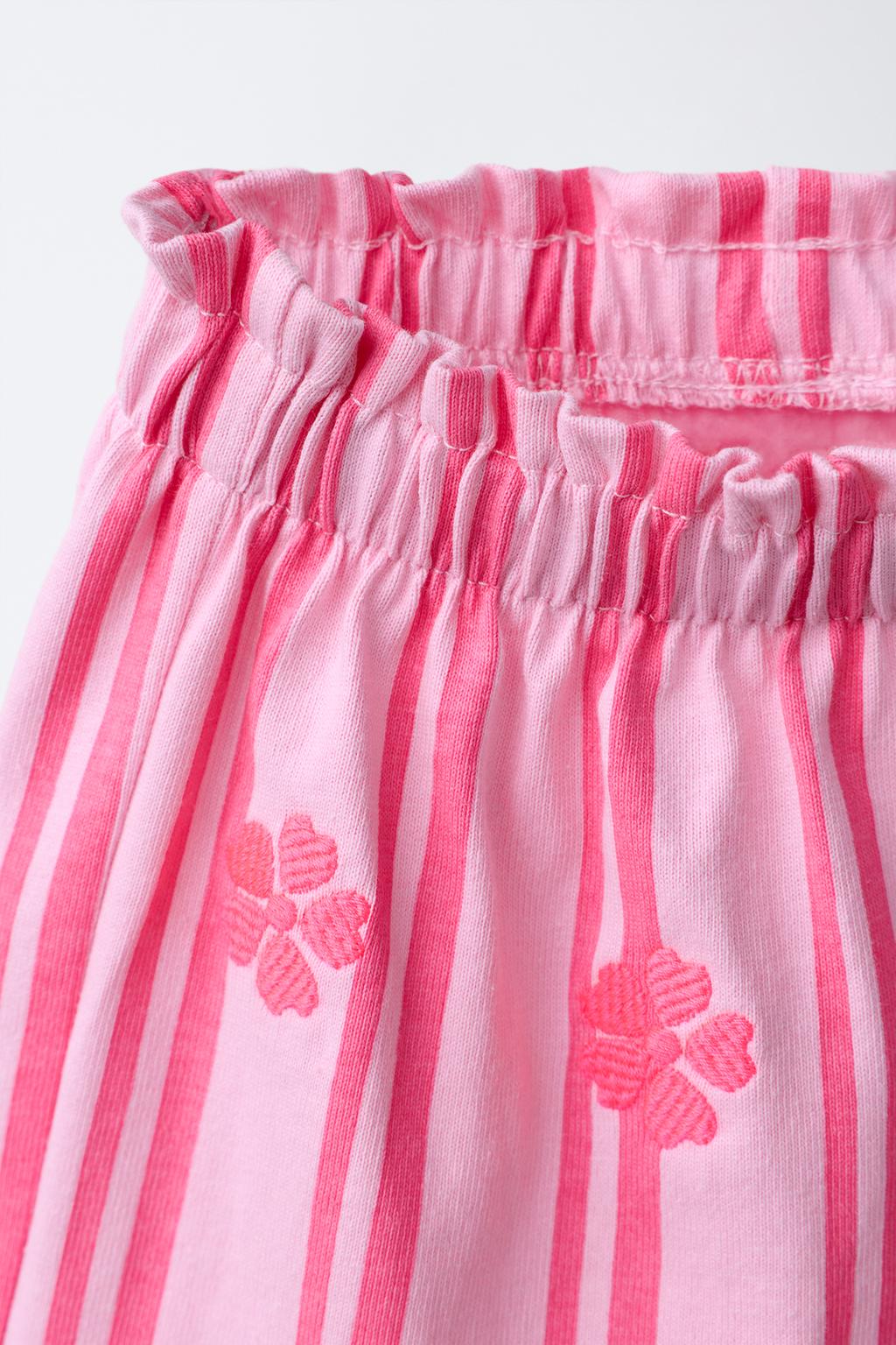 КОМПЛЕКТ ИЗ ФУТБОЛКИ И ШОРТОВ В ПОЛОСКУ С ВЫШИВКОЙ