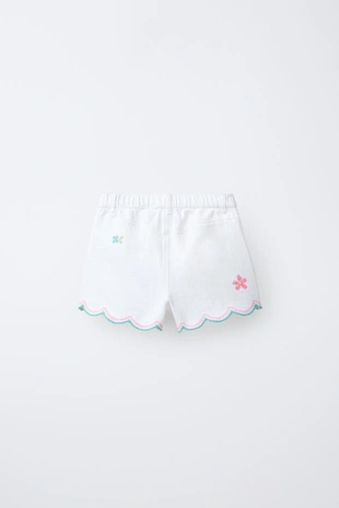 Бермуды из твила с вышивкой крестиком- Заказать в России