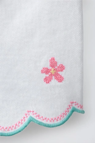 Бермуды из твила с вышивкой крестиком- Заказать в России