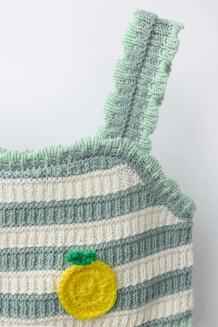 Комплект из топа и шорт из кружева кроше с фруктами (1-6 лет)- Заказать в России