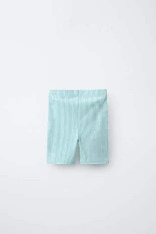 Велосипедные легинсы в рубчик с рельефной надписью