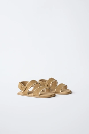 Сандалии из натуральной кожи без каблука- Заказать в России