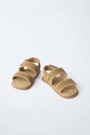 Сандалии из натуральной кожи без каблука- Заказать в России