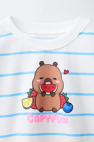 Футболка в полоску «капибара Capyfun ©»- Заказать в России