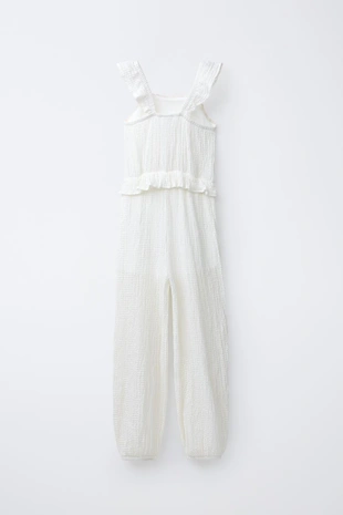 Длинный рельефный комбинезон с воланами- Заказать в России