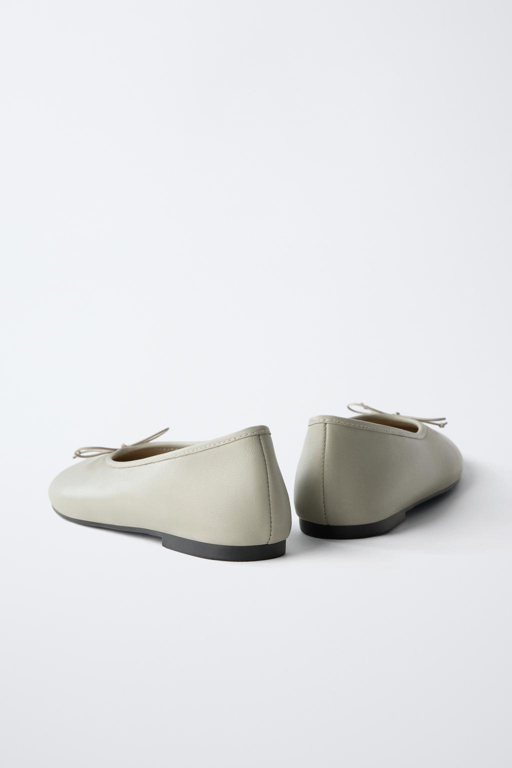 КОЖАНЫЕ БАЛЕТКИ С БАНТИКОМ