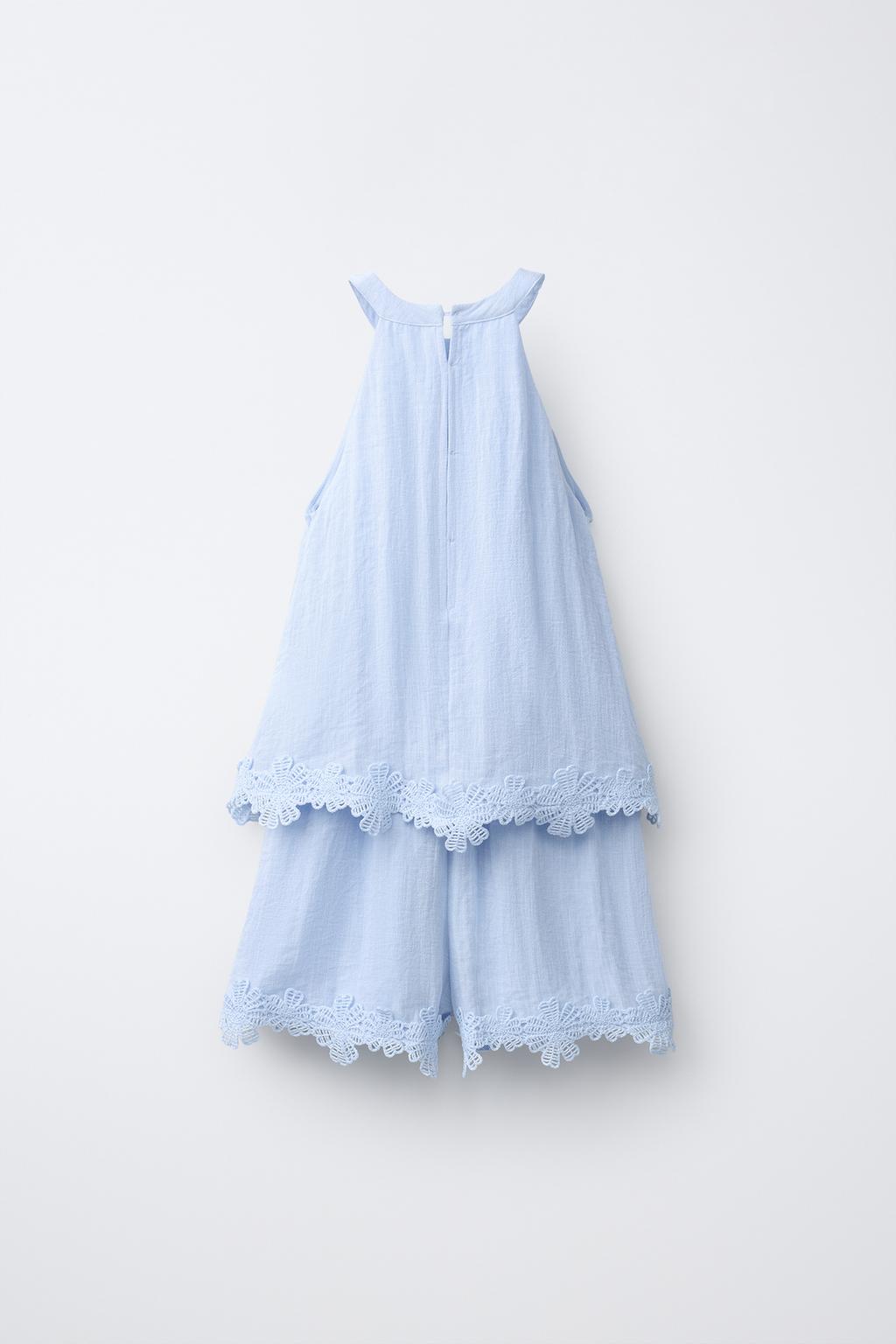 КОРОТКИЙ КОМБИНЕЗОН ХАЛТЕР С ВЫШИВКОЙ