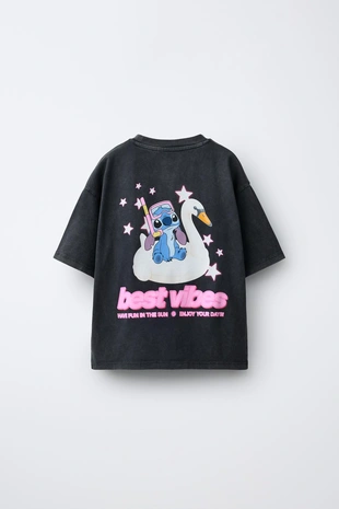 Футболка Лило и Стич © Disney с эффектом потертости- Заказать в России