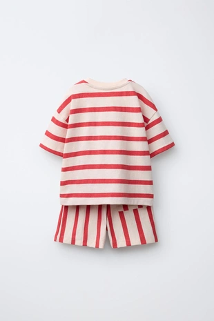 Купить Zara Комплект джоггеры, футболка и шорты в полоску