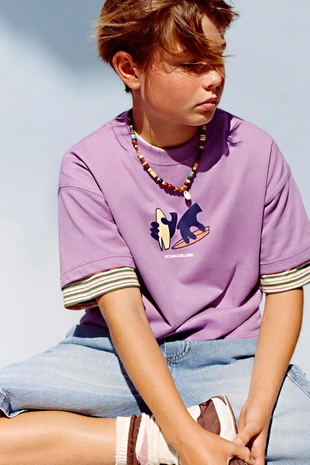 Футболка с принтом Surf- Заказать в России