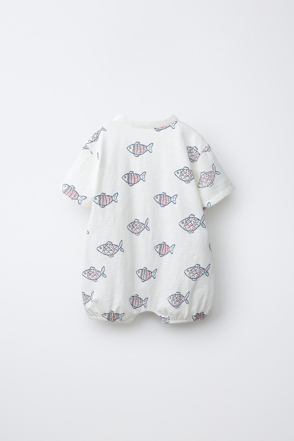 КОРОТКИЙ КОМБИНЕЗОН С ПРИНТОМ «РЫБЫ»