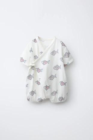 Короткий комбинезон с принтом «рыбы»- Заказать в России