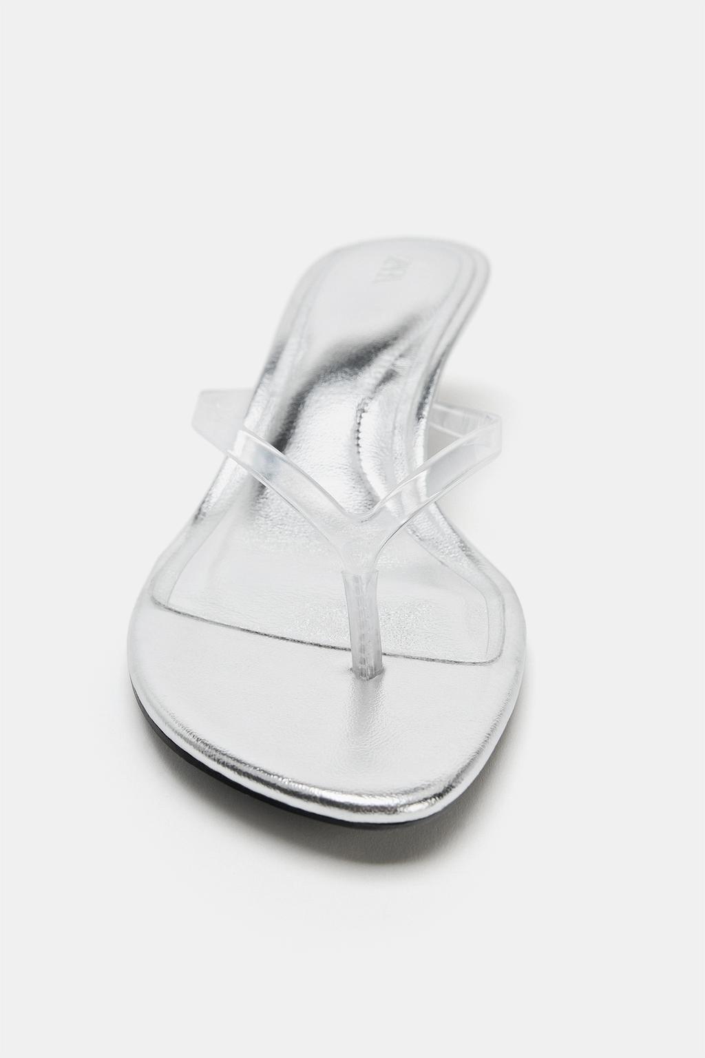 БОСОНОЖКИ НА КАБЛУКЕ С МЕТАЛЛИЧЕСКИМ БЛЕСКОМ