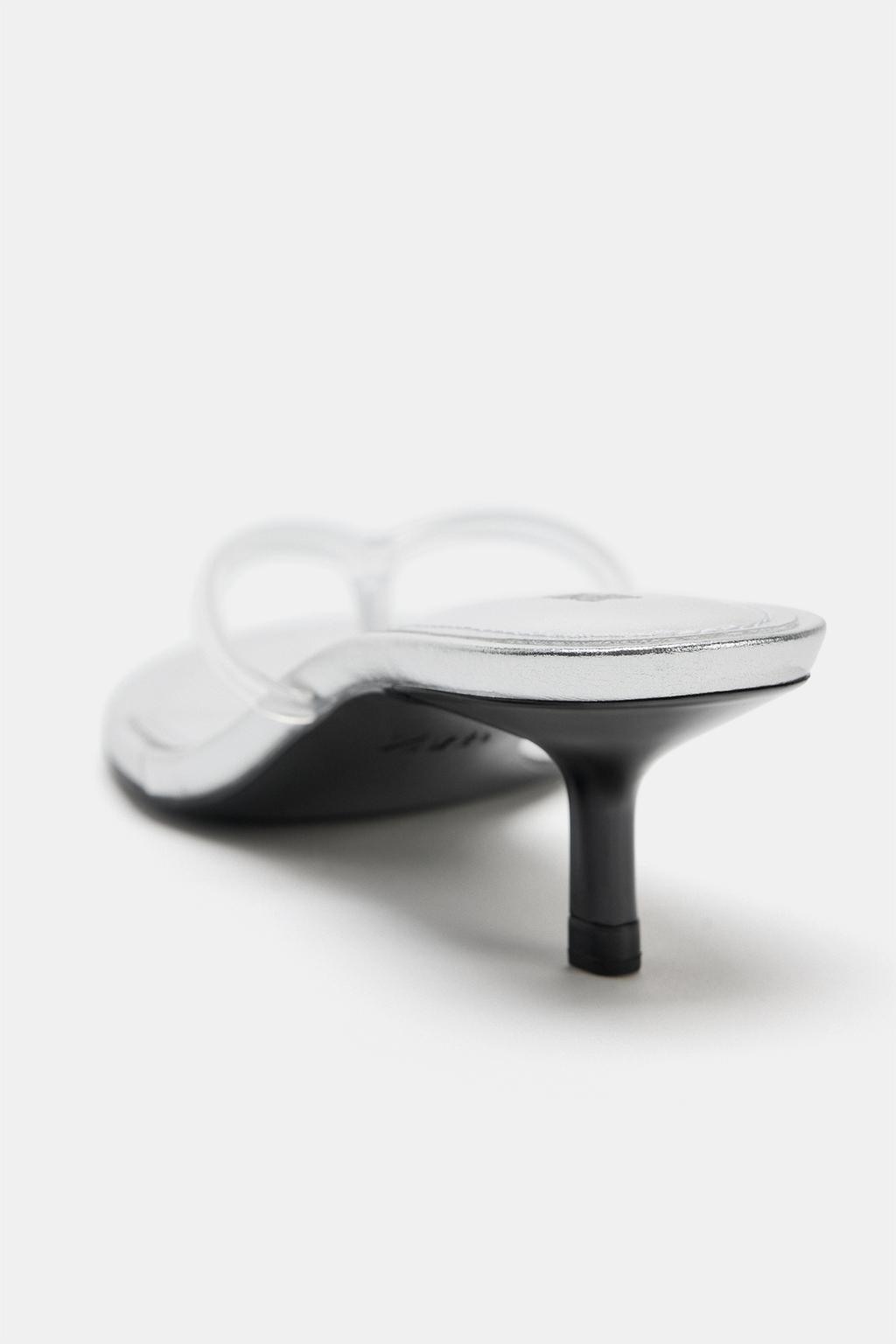 БОСОНОЖКИ НА КАБЛУКЕ С МЕТАЛЛИЧЕСКИМ БЛЕСКОМ